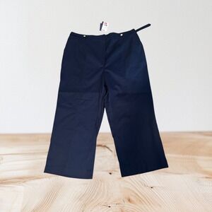 Skies Are Blue Navy Blue Cropped Wide Leg‎ Pants 174470DL Curvy Size 2X NWT